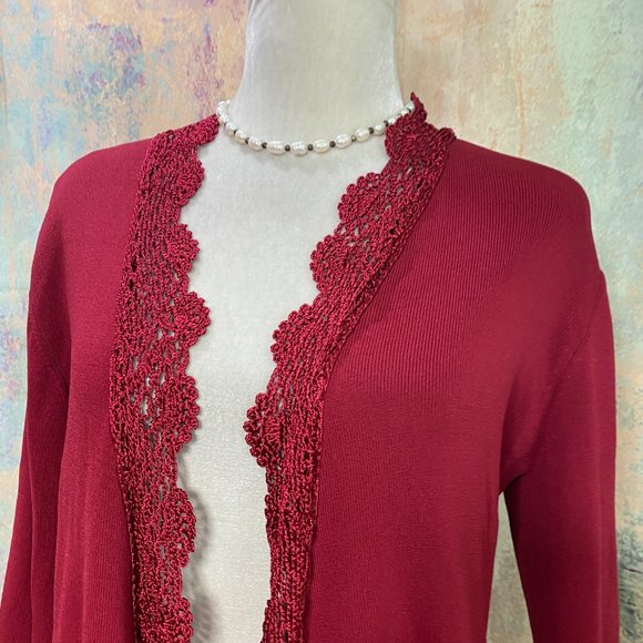 📌Joshep A. Cute Cardigan with Crochet Edges - Picture 8 of 13